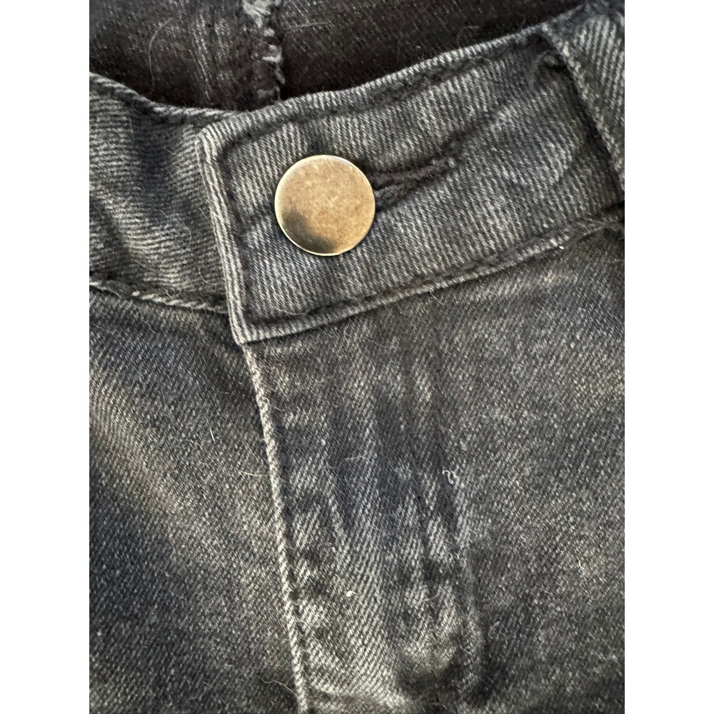 Adam Levine Womens Skinny Jeans Black Side Zipper Raw Hem Size 7 Edgy Denim - Picture 7 of 8